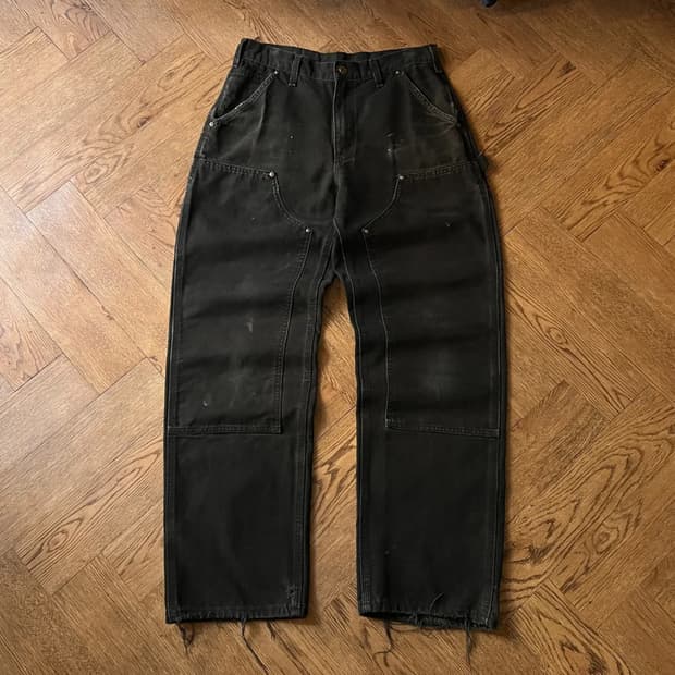 [31]칼하트 USA 빈티지 페이딩 블랙 더블니 워크 팬츠