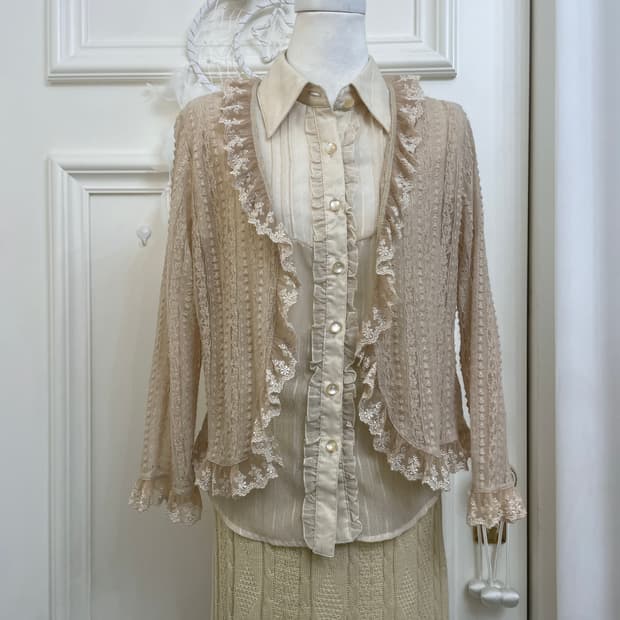 beige lace fairy caridgan