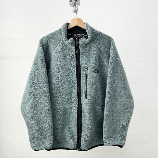 노스페이스 딥 스카이블루 로고 플리스 집업 