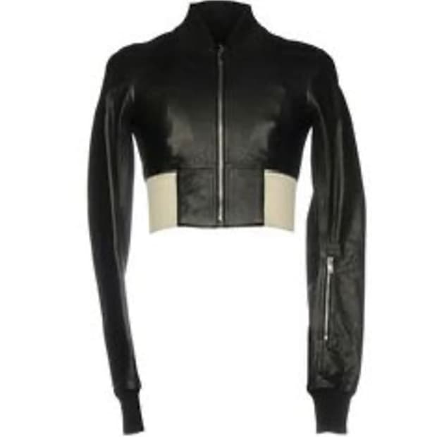 릭오웬스 크롭 레더 봄버 자켓 rick owens