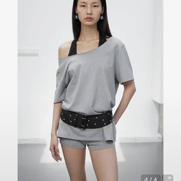 세릭 원숄더 루즈탑 멜란지그레이