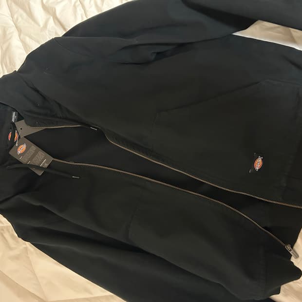 디키즈 덕 캔버스 후드 집업 재킷 Black