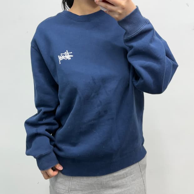 [M] 스투시 네이비 맨투맨