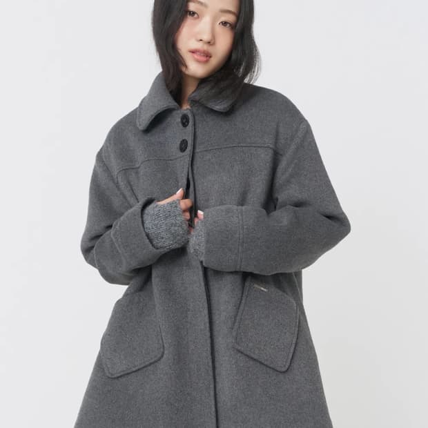 미세키 서울 코트 Slate half coat GREY