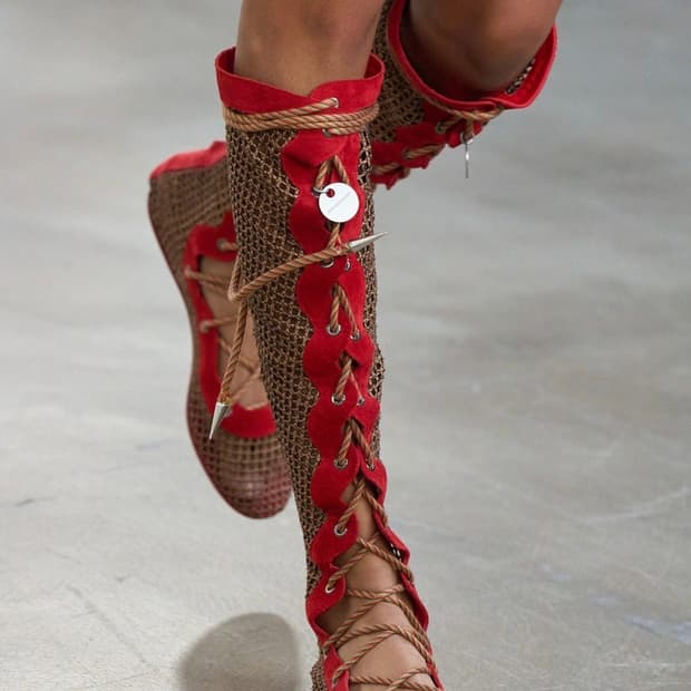 [36,37]키코 코스타디노브 26ss Reticella 부츠/레드