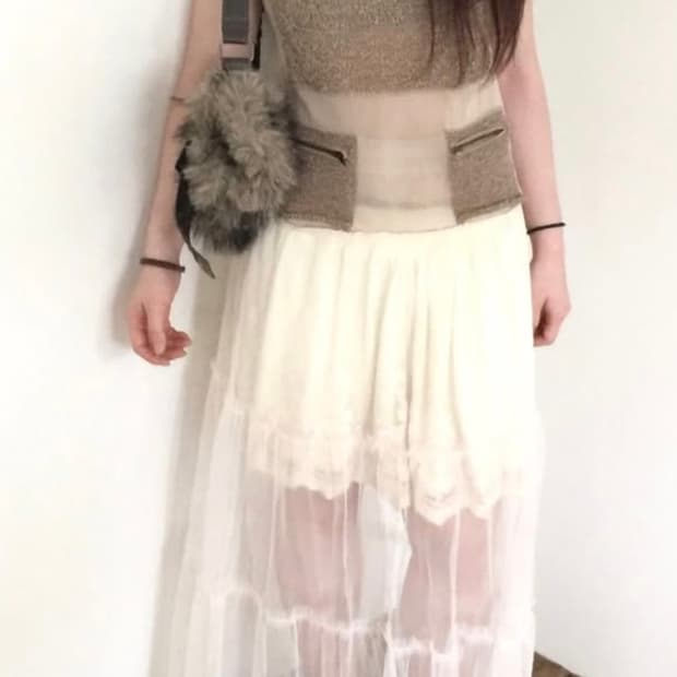 시스루 포켓 슬리브리스 와걸 와이즈걸