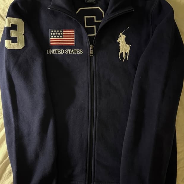 폴로 빅포니 성조기 집업 네이비 m