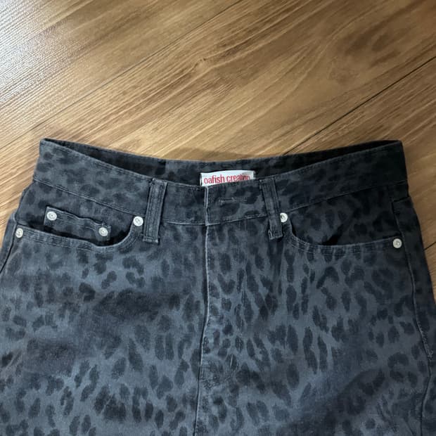오피쉬 레오파드 팬츠 차콜