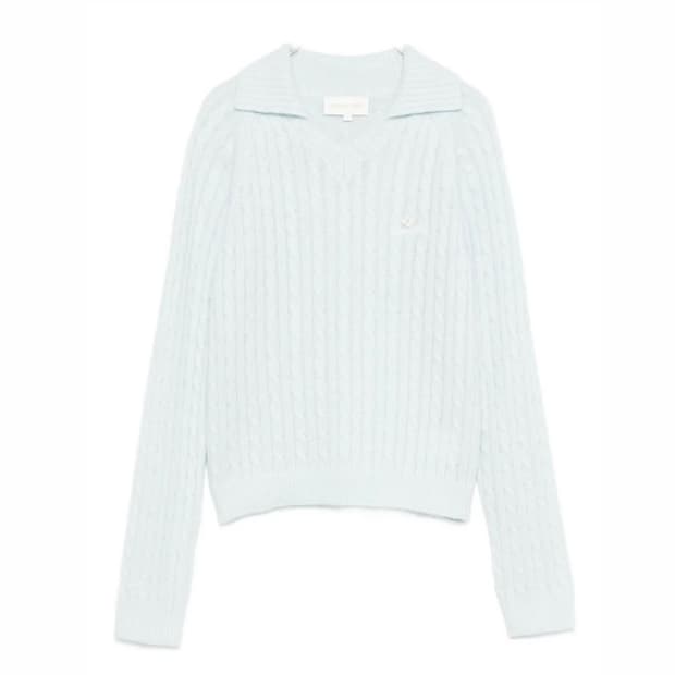 [6,8,10]슈슈통 25fw 캐시미어 브이넥 니트/블루