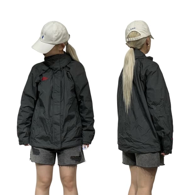 노스페이스 차콜 오버핏 바람막이 트랙 자켓 M