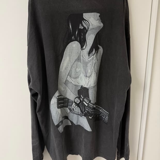 슈가 펀치 x 간츠 롱슬리브 티셔츠 블랙 XL