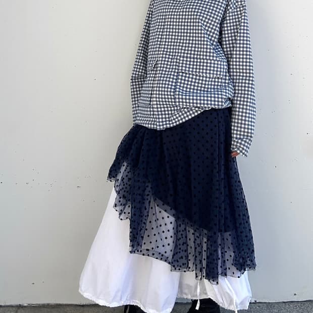 Check pocket anorak / blue