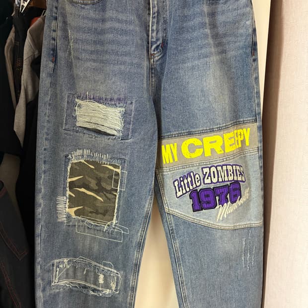 메인부스 패치 데님팬츠 