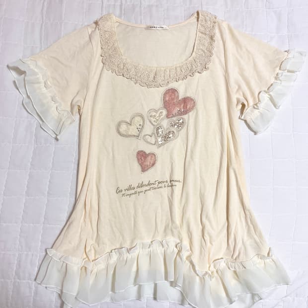 엑시즈팜 빈티지 로걀 라떼갸루 히메갸루 블라우스 티셔츠