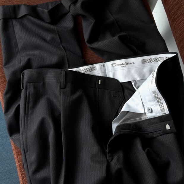 1 pleats light wool wide straight slacks