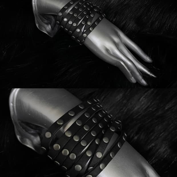 black leather bracelet