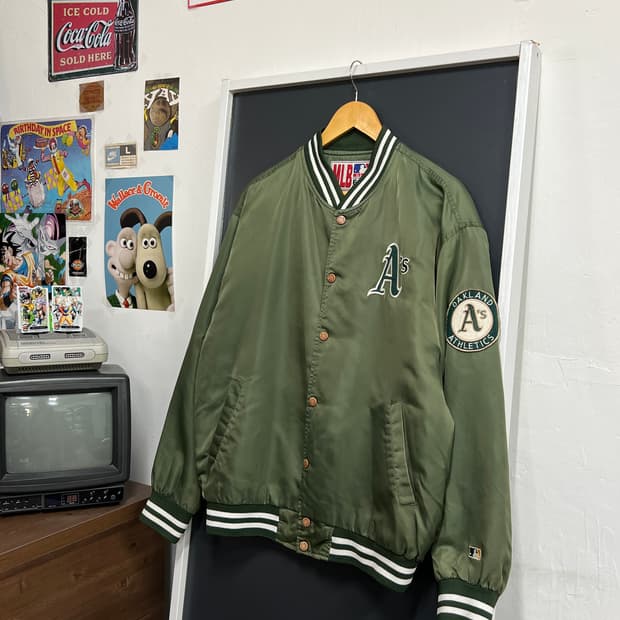MLB f&f 오클랜드 애슬레틱스 스타디움 바시티 자켓