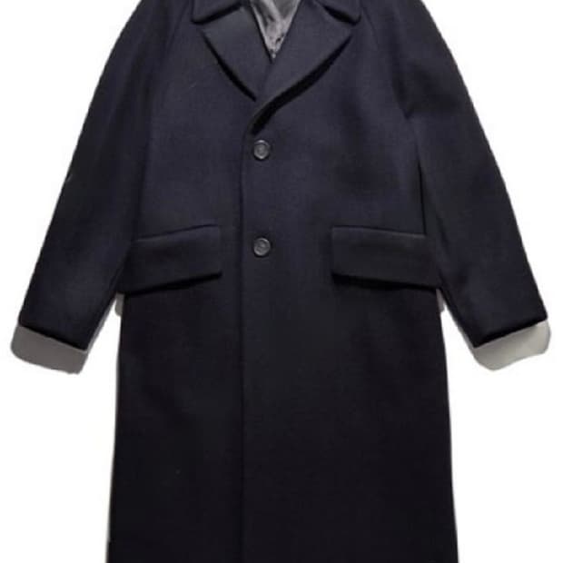 커스텀멜로우 오버핏롱코트 NAVY 95 SIZE