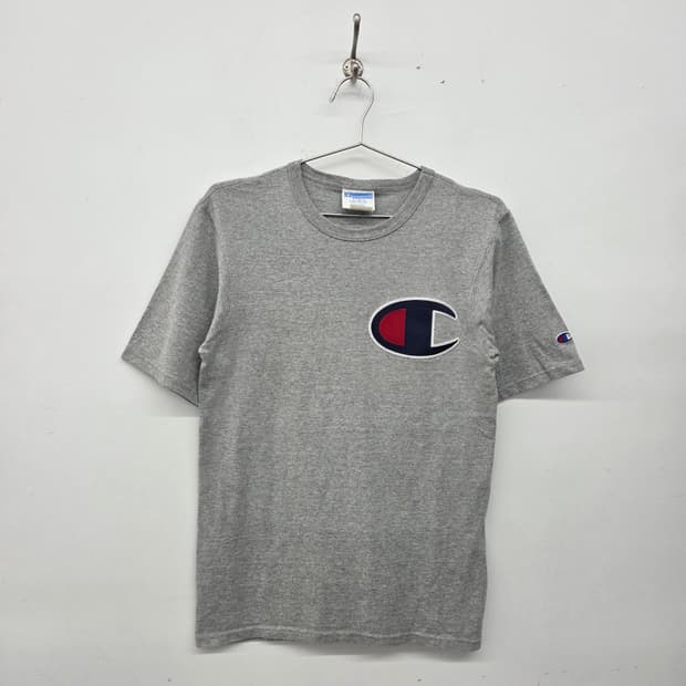 챔피온 로고 반팔 티셔츠 그레이 여s