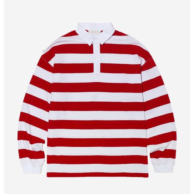 FETCH 페치 럭비셔츠 롱슬리브 레드 