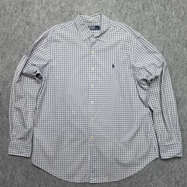 폴로 랄프로렌 블루 체크 셔츠 XL