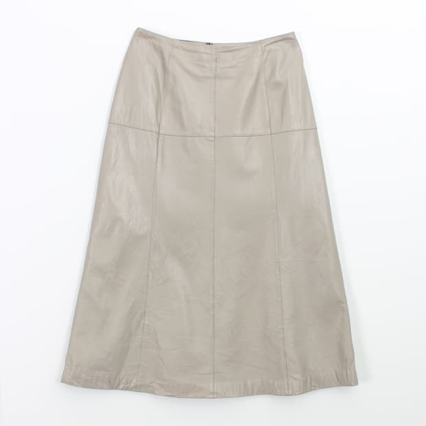 조르쥬레쉬 빈티지 리얼 양가죽 에이라인 절개 아이보리 스커트 치마