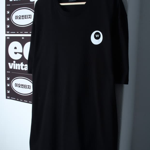 (L-2XL) 와일드락 반팔 티셔츠 8볼 프린팅 블랙 스트릿-H35939
