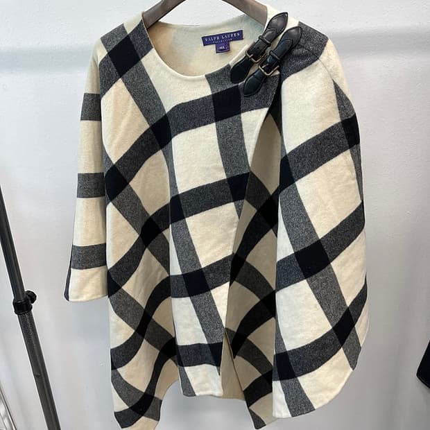 여) 랄프로렌 퍼플라벨 캐시미어 케이프 