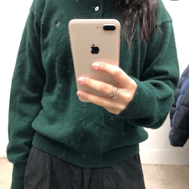 폴로 램스울100 카라넥 니트 