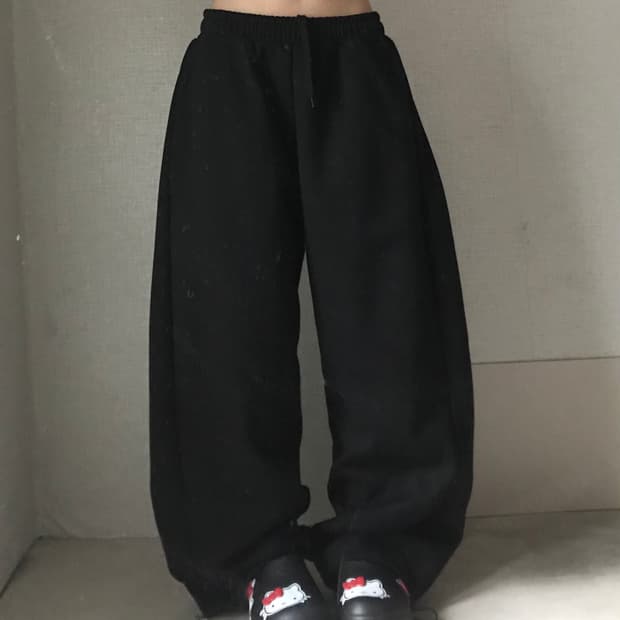 빈티지 블랙 스웨트 트레이닝팬츠