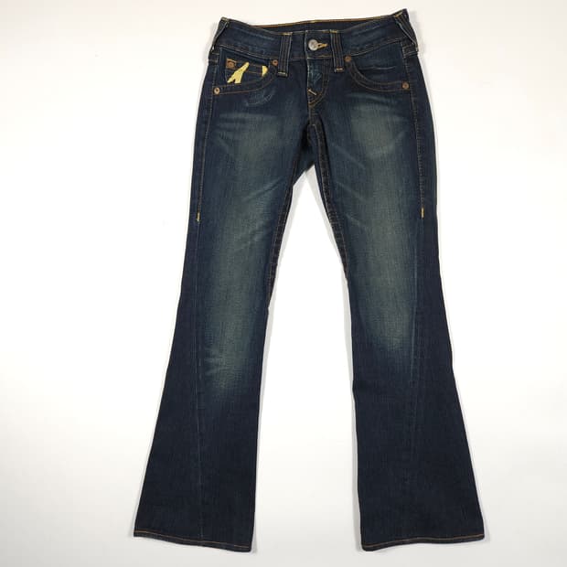 트루릴리전 로우라이즈 부츠컷 데님팬츠 