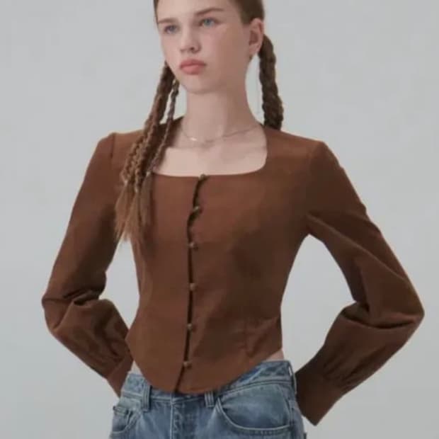 시티브리즈 코듀로이 스퀘어넥 셔츠