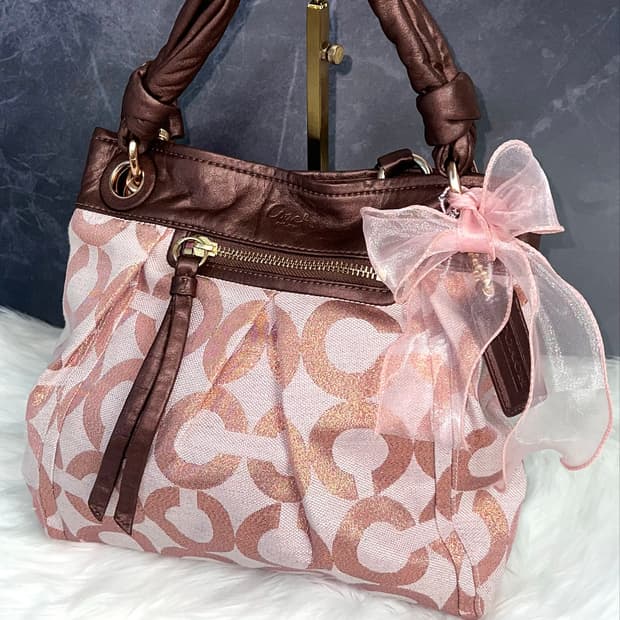 90s Coach Chocolate Rose Gold Signature