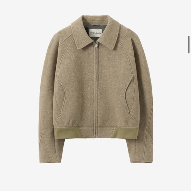 인사일런스 크롭 울 블루종 S