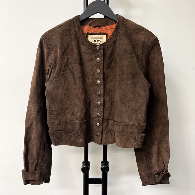 405 Capiron 90's 스웨이드 레더 나폴레옹 자켓
