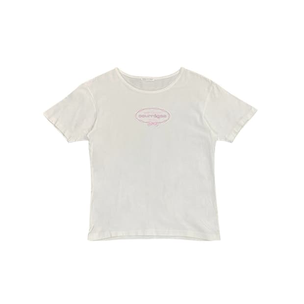 Courreges sport futur 베이직 로고 자수 반팔티셔츠