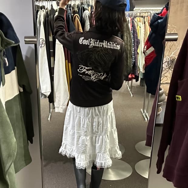 OS)Japanese vintage 여성 Y2K 레터링 져지