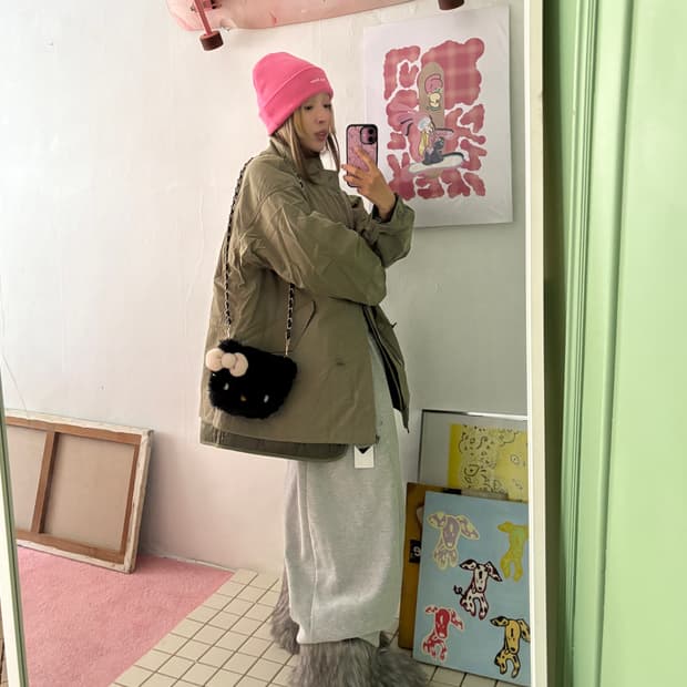 (내피포함) 3-way short coat 쇼트모즈코트 야상