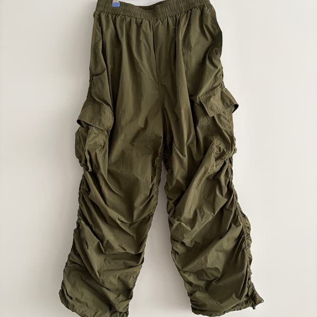 라퍼지 스토어 나일론 셔링 카고 바지