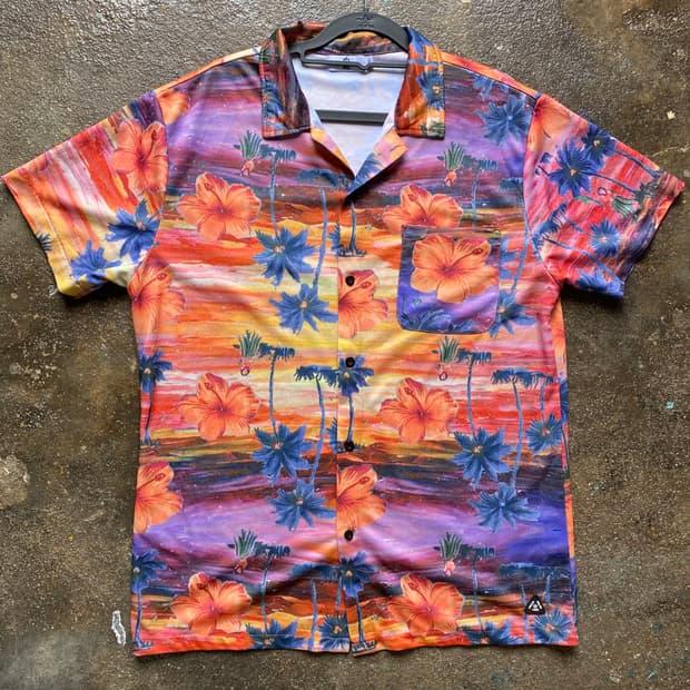 빈티지 하와이안 반팔 셔츠