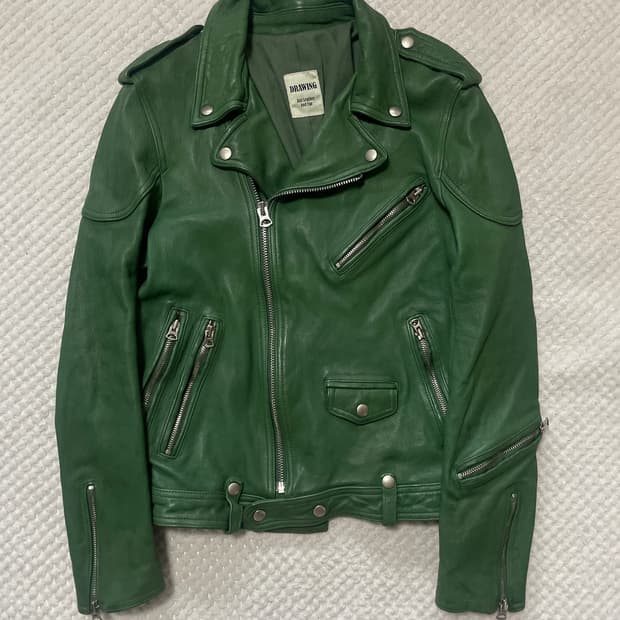 웨스턴 무드 램스킨 양가죽 바이커 레더 자켓
