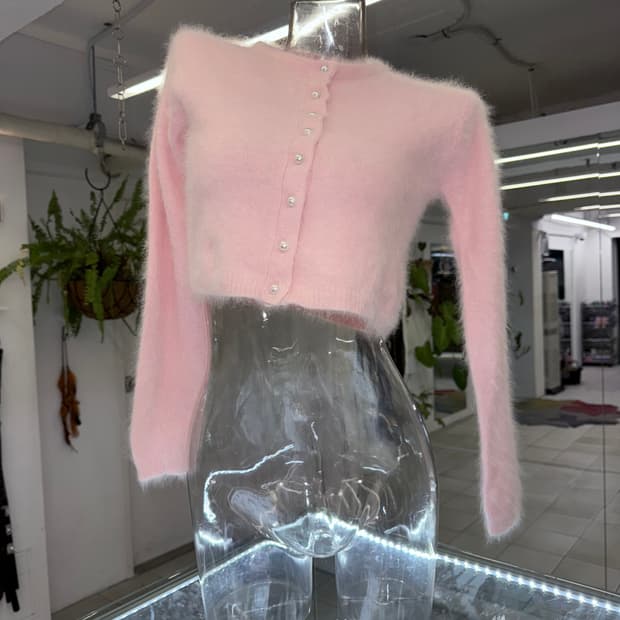 strawberry milk angora cardigan