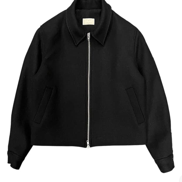 [2]언더마이카 mu92 크롭 울 블루종 블랙 무.92