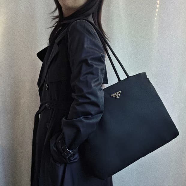 [정품 PRADA] 프라다 긴줄 나일론 숄더백 쇼퍼백 라지