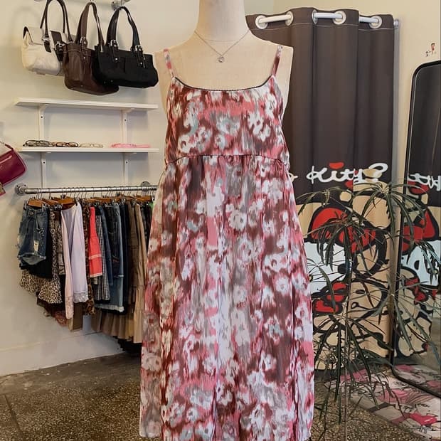 핑크 마블 슬립원피스 [무배]