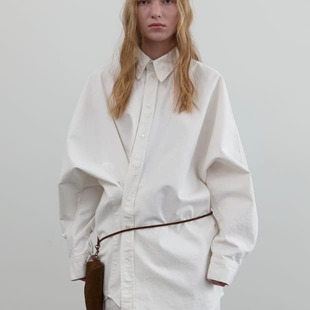 repos washed denim shirt/white