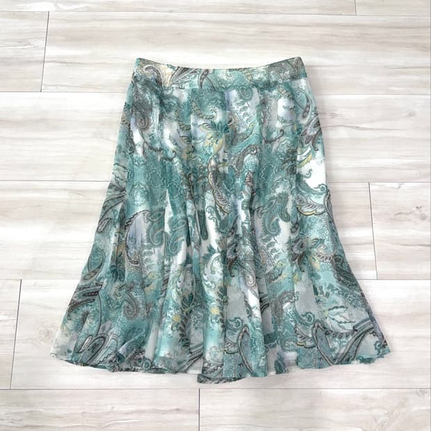 Jade Paisley Oriental Midi Skirt