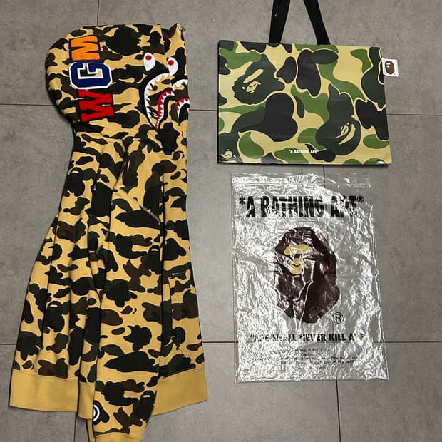 베이프 황계 더블후드 샤크 후드집업