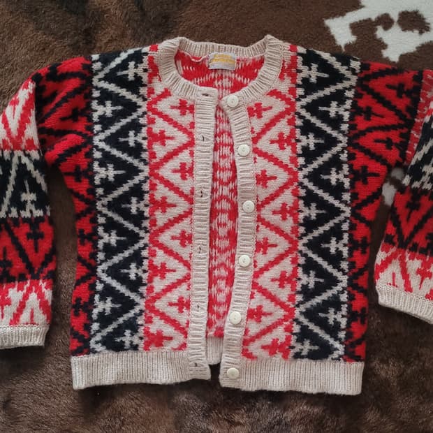 일본 빈티지 핸드메이드 울 가디건(D.GRACE CORPORATION)