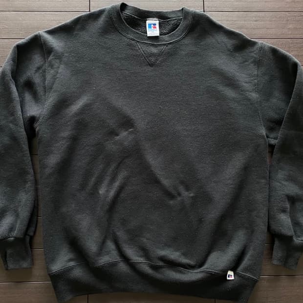 (XL) 90s 빈티지 러셀 스웻셔츠 블랙 USA